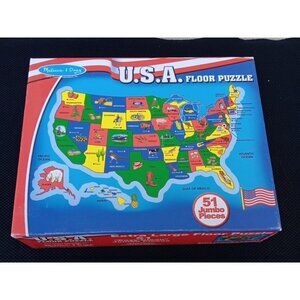 Melissa & Doug Floor Puzzle United States of America Map 51 Jumbo Piece USA #440
